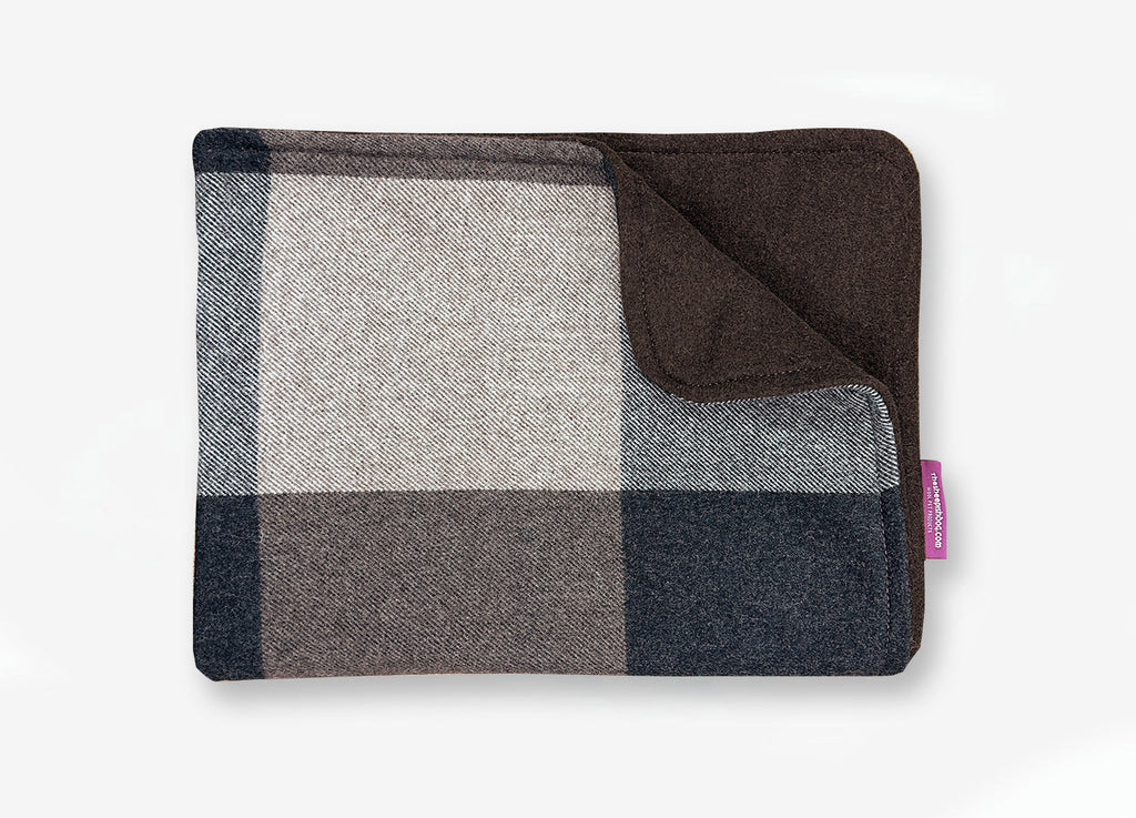 New! Espresso Plaid All-Wool Pet Blanket
