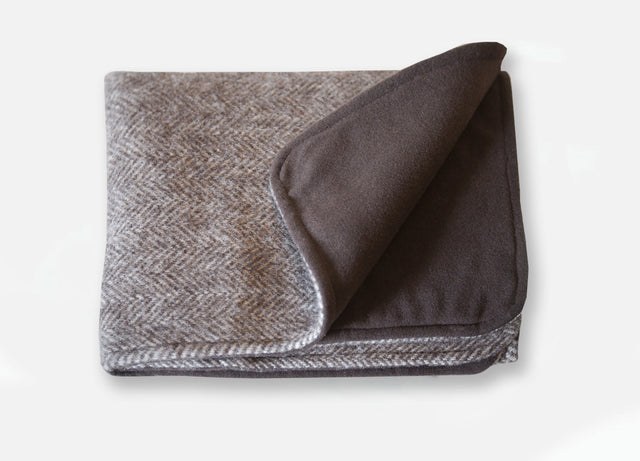Herringbone Un-dyed Natural Wool Pet Blanket